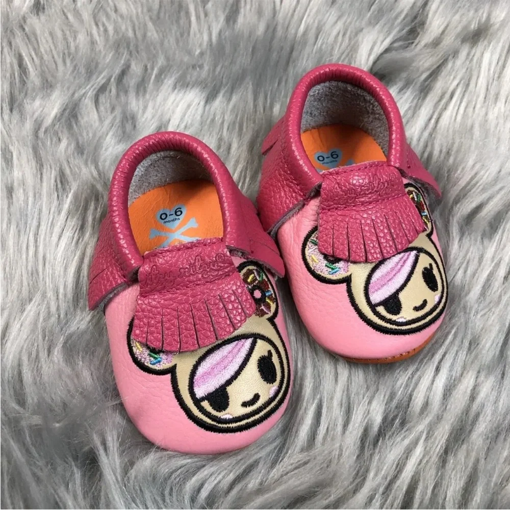 Itzy Ritzy Pink Tokidoki Donutella Baby Girls Moccasins 0-6 Months